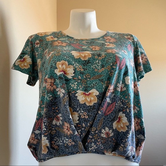 Alkamy Blue Flutter Sleeve Tee - Picture 1 of 7